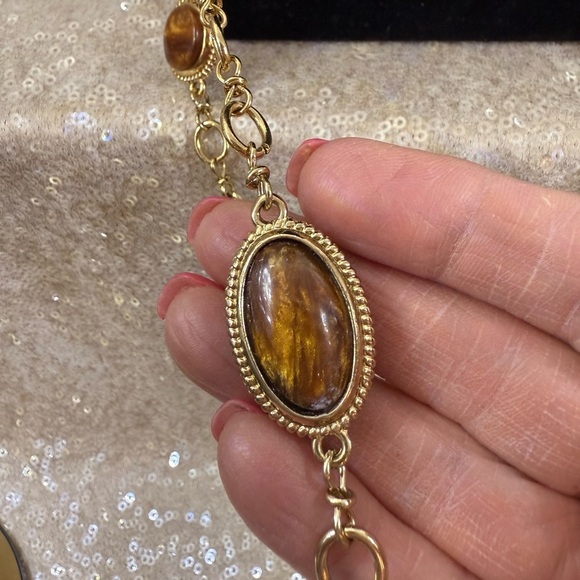 NWT Chico’s Animal double-sided long layering Necklace with earrings - Picture 6 of 11